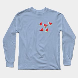 Watermelon Delight: Blue and Red Watermelon T-Shirt Long Sleeve T-Shirt